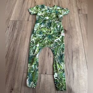 Ready Set Romper Tropical Leaf Print Baby Romper Sz 6-12 months